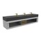 Castello Usa Nile 84-inch Gray Vanity Set with Black Top and Gold Handles CB-MC-84G-GLD-2053-BL - alternate 7